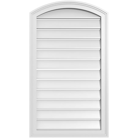Ekena Millwork Arch Top Surface Mount PVC Gable Vent: Non-Functional, w/2"W x 1-1/2"P Brickmould Frame, 22"W x 36"H GVPAR22X3602SN